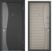 Дверь Дельта 112  Черный шелк SP-8G/ПВХ Кремовый ликёр D8